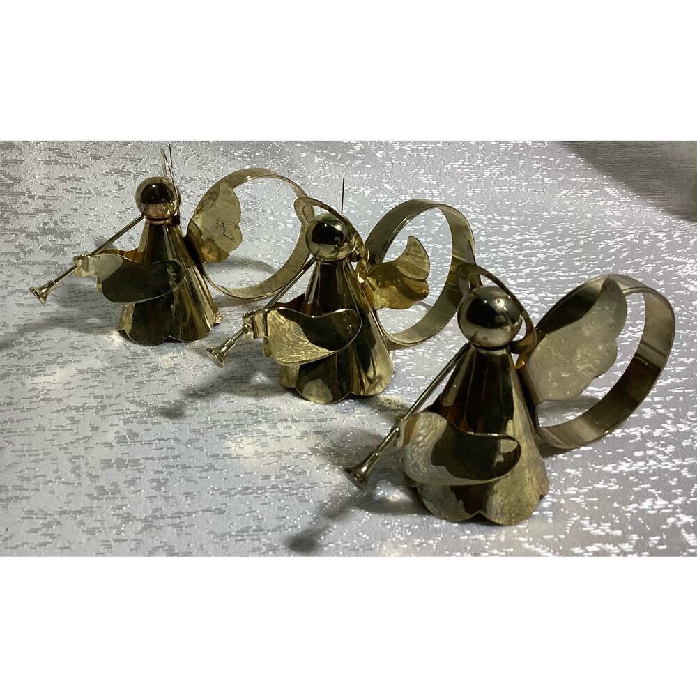 Brass angel napkin holder set of 3